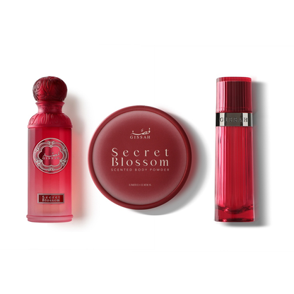 Gissah Secret Blossom – Coffret Parfum Femme | EDP 50ml + Poudre Parfumée 10g + Khamariya 20ml